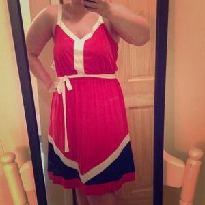Sold Madison Red Black & White Dress