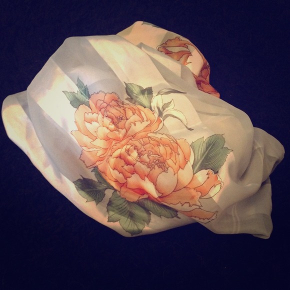 Silk floral scarf bought in France