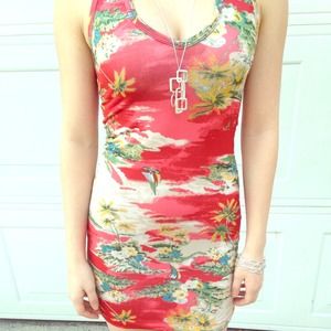 ⛔️SOLD⛔️Tight Tropical Halter Dress