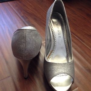 Rampage Silver glitter Peep Toe Pumps