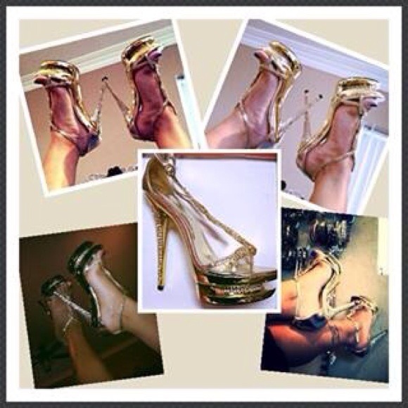 gold sexy Stilletos