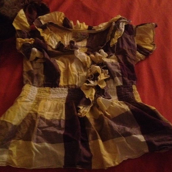 Purple and yellow ruffle shirt - Picture 1 of 1