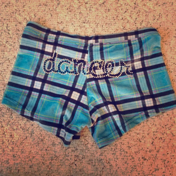⛔️SOLD⛔️Blue Plaid Swarovski Dancer shorts.