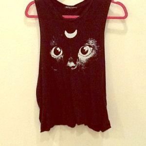 Black cat graphic tee brandy Melville