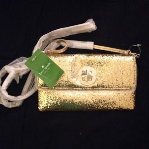 Kate Spade Gold Glitter Cross body