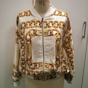 Authentic White Chanel bomber jacket