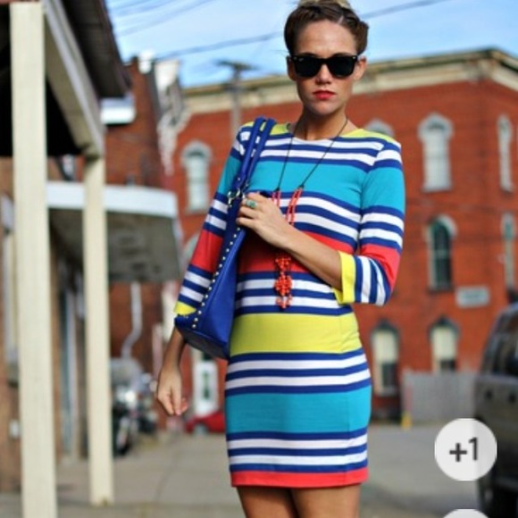 ❌SOLD❌French Connection striped pre-loved dress!