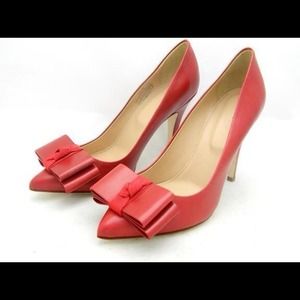 J Crew Viv high heel pumps with bow, in Henna.