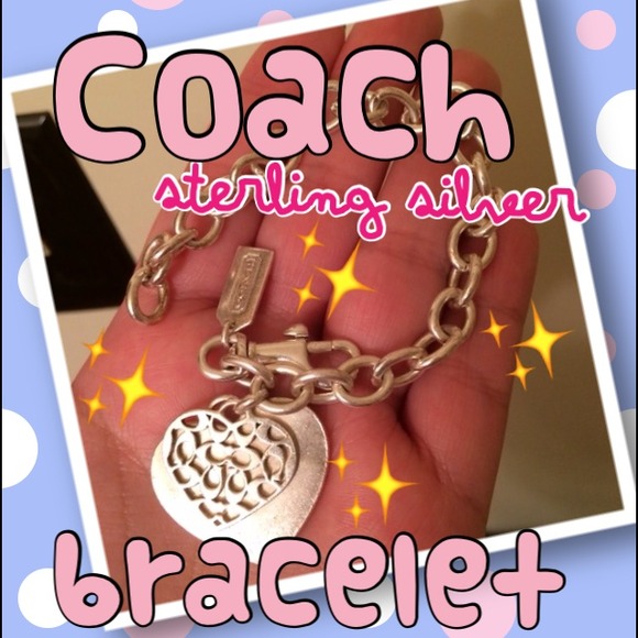 🙋Coach 925 Sterling silver ❤️ pendant bracelet.🙋