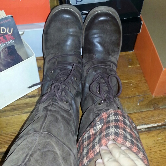 Brown riding boots