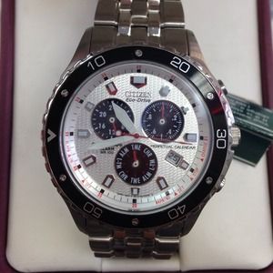 Men Citizen watch Eco-Drive Chronograph alarm