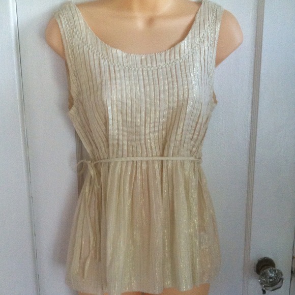 Vanessa Virginia Tops - 🎈REDUCED🎈Beautiful pleated shiny golden blouse