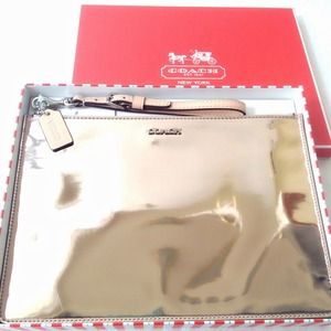 Coach Bags - ✨Coach Legacy Mirror Metallic Flat Zip Case✨ Coach Bags - ✨Coach Legacy Mirror Metallic Flat Zip Case✨