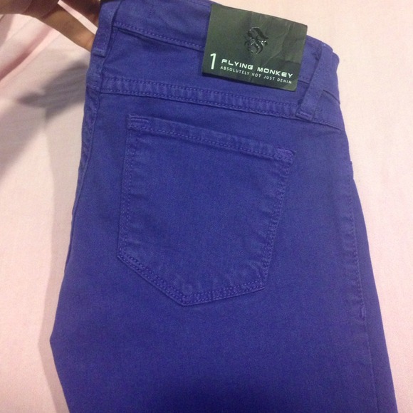 Purple flying monkey jeans