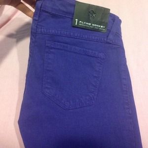 Purple flying monkey jeans