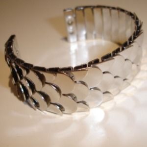 Sterling silver fish scale bangle
