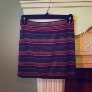 Free People brown & orange striped body con skirt
