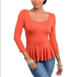 ✨20% Off✨ Orange Peplum Top