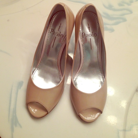 Nude open toed heels