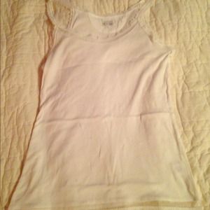 White tee with lace.