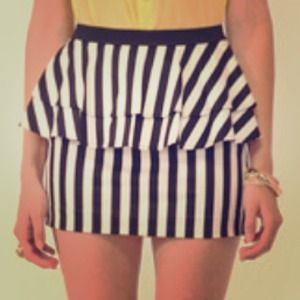 Striped peplum skirt