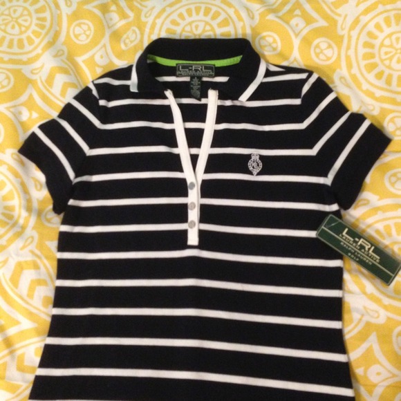 Ralph Lauren Navy And White Striped Polo Dress