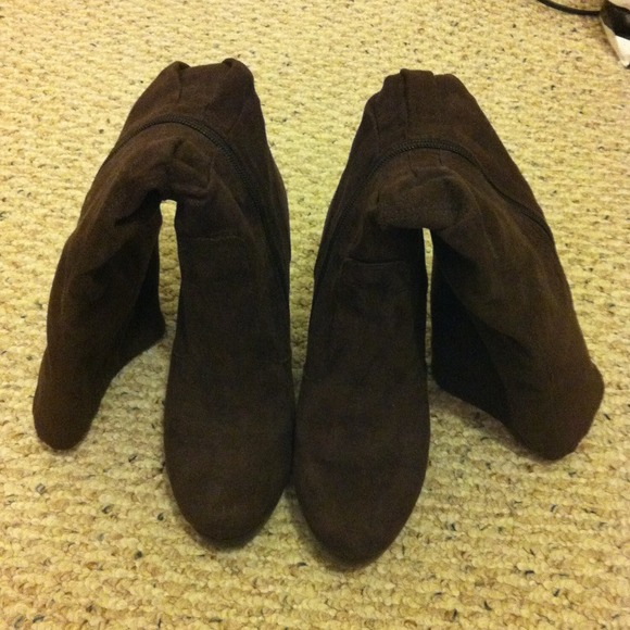 Suede boots.