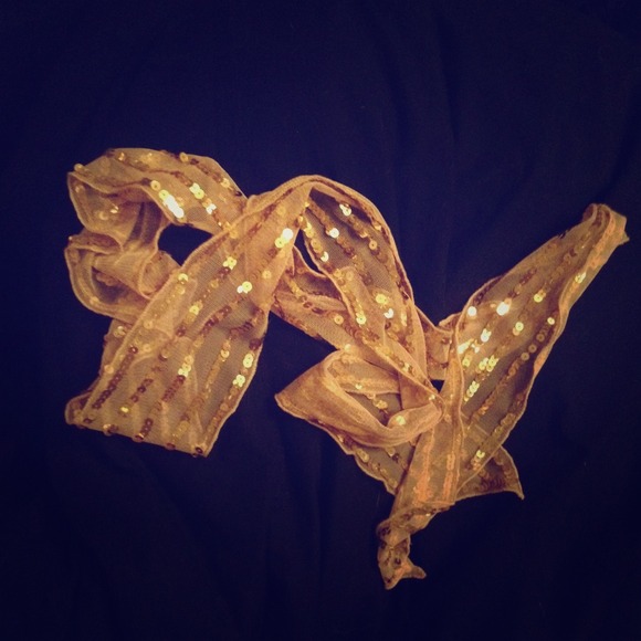 Gold sequin scarf