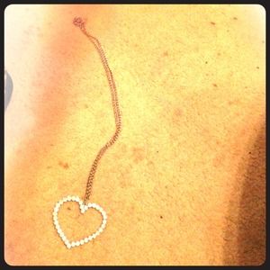 Long heart necklace.