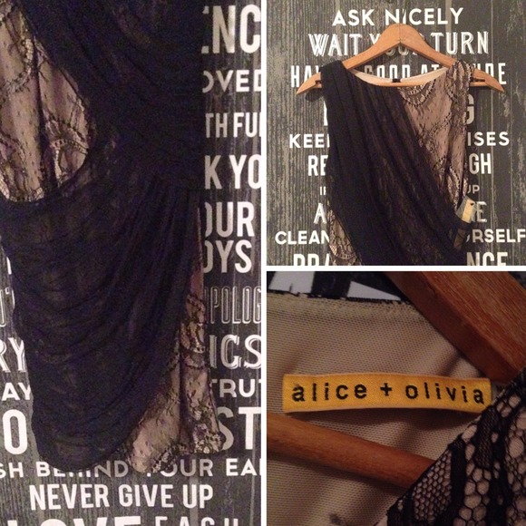 A&O lace silk chiffon draped 'Reika' bandage dress - Picture 4 of 4