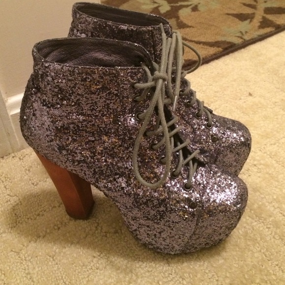 Jeffrey Campbell sparkly silver Litas