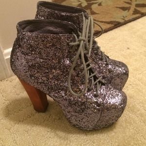 Jeffrey Campbell sparkly silver Litas