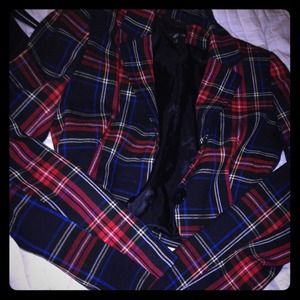 H&M plaid cropped jacket