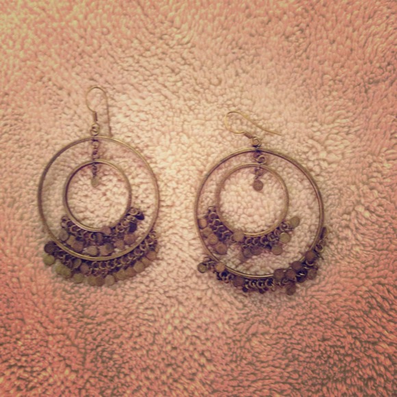 Double hoop dangly earrings