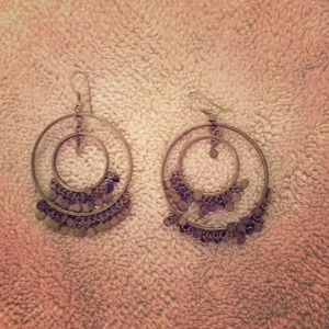 Double hoop dangly earrings