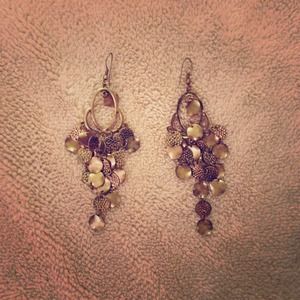 Antique gold chandelier earrings
