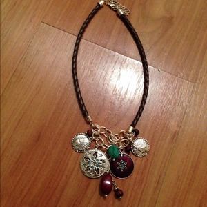 Brown necklace with pendants