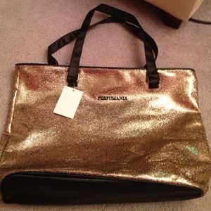 Gold glitter tote