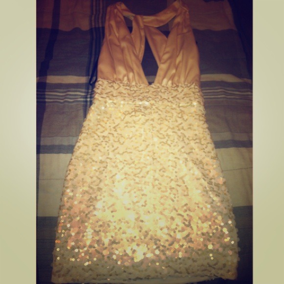 Gold BEBE dress