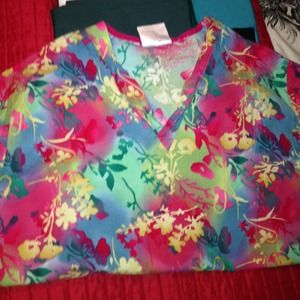 13 prints and solid scrubs tops