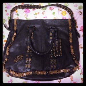 Betsy Johnson Black leather handbag