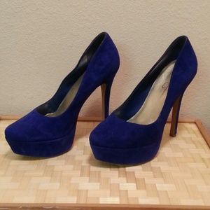 JESSICA SIMPSON BLUE PLATFORM PUMPS