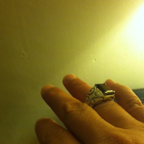 Nice genuine stone set in sterling silver Brown - Picture 3 of 3