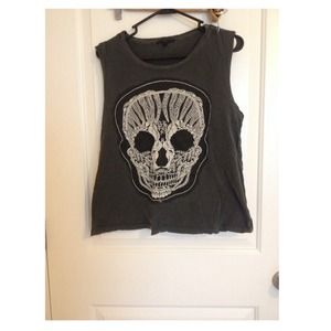 Urban Outfitters Crochet Skull Muscle Tank