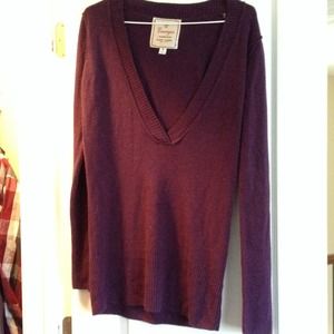 Medium Eggplant purple v-neck sweater