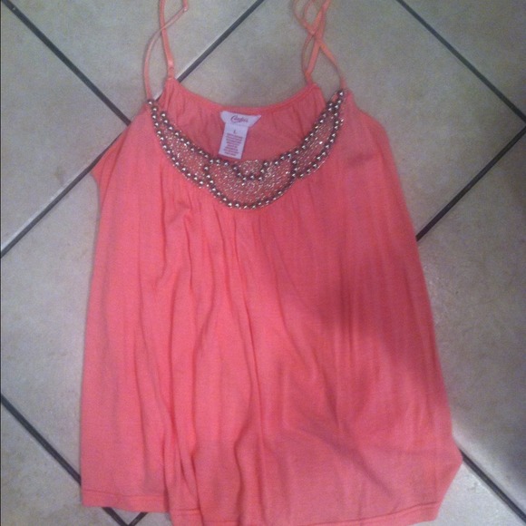 ❌TRADED❌Candies coral embellished tank top