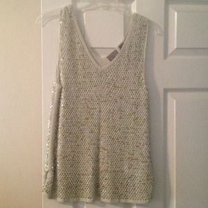 Sequined V neck tank (lined)