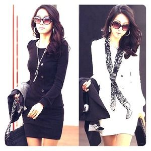 Comfortable long sleeve black dress