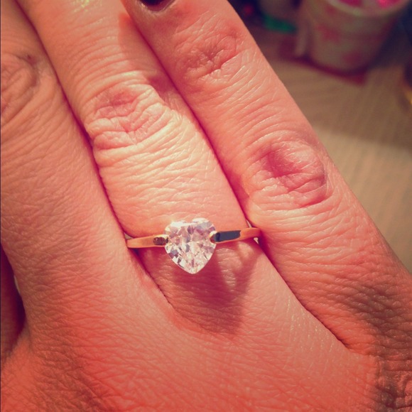 Jewelry Heart Ring Size 6 Gold Plated From Dubai Poshmark