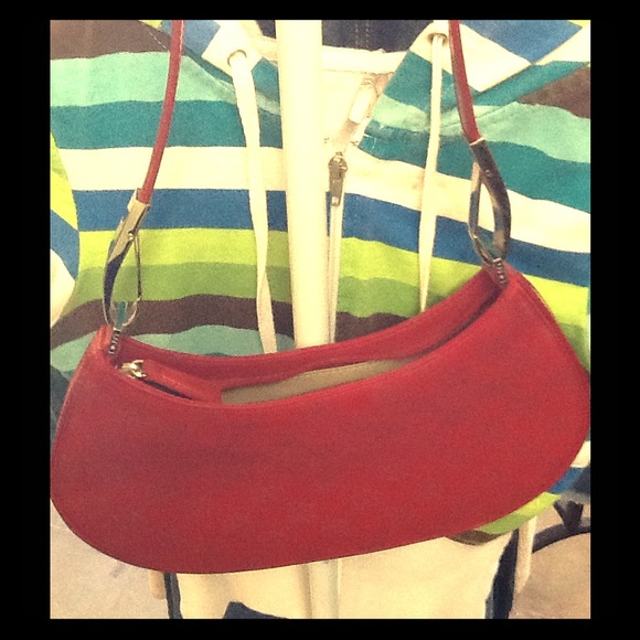 Dkny small red clutch purse